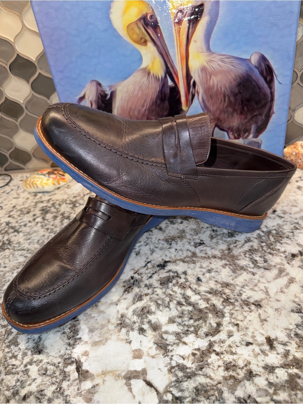 Sandro Moscoloni Dark Brown Leather Penny Loafers